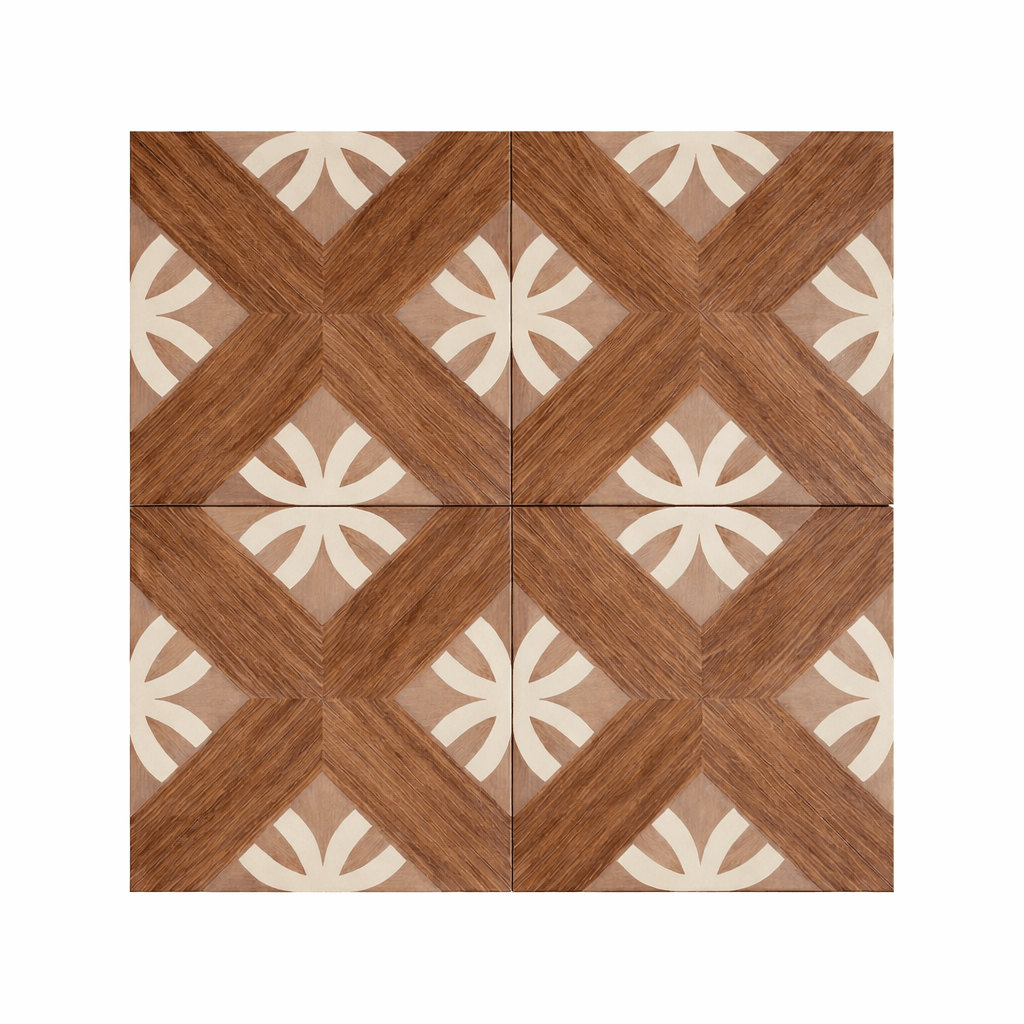 Timber Lattice | Geometric Parquetry Art Tile