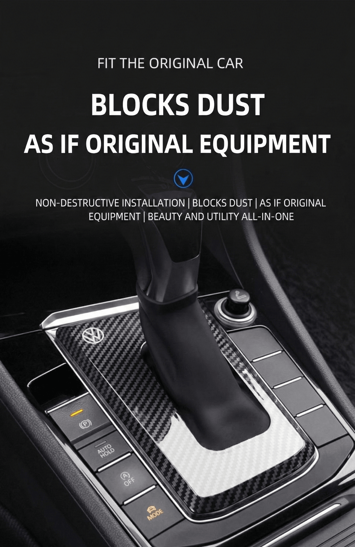 Premium Carbon Fiber Gear Shift Cover for Volkswagen