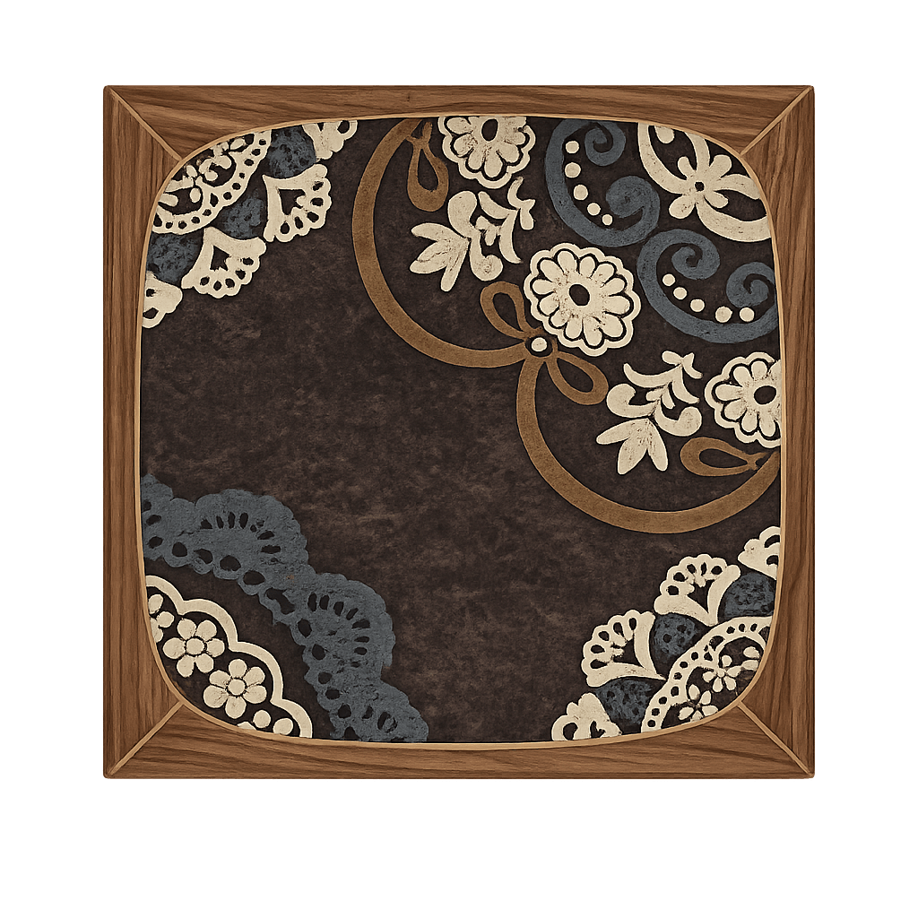 Midnight Filigree | Artisan Framed Lace Tile