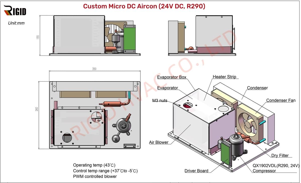 Micro DC Aircon, DV3220E-AC external drawing Micro DC Aircon, DV3220E-AC external drawing