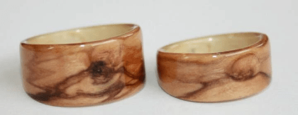 BETHLEHEM OLIVE WOOD rings, tapered with Pine liners BETHLEHEM OLIVE WOOD rings, tapered with Pine liners