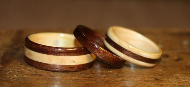 Walnut and Apple Wood Rings Walnut and Apple Wood Rings