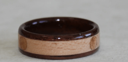 black walnut, dogwood inlay, 3 full moon king maple inlays black walnut, dogwood inlay, 3 full moon king maple inlays