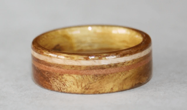 Mulberry with offset Oak and Apple inlays Mulberry with offset Oak and Apple inlays