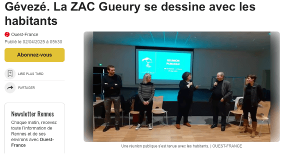 Aménagement de la ZAC Gueury la Douve - Gévezé