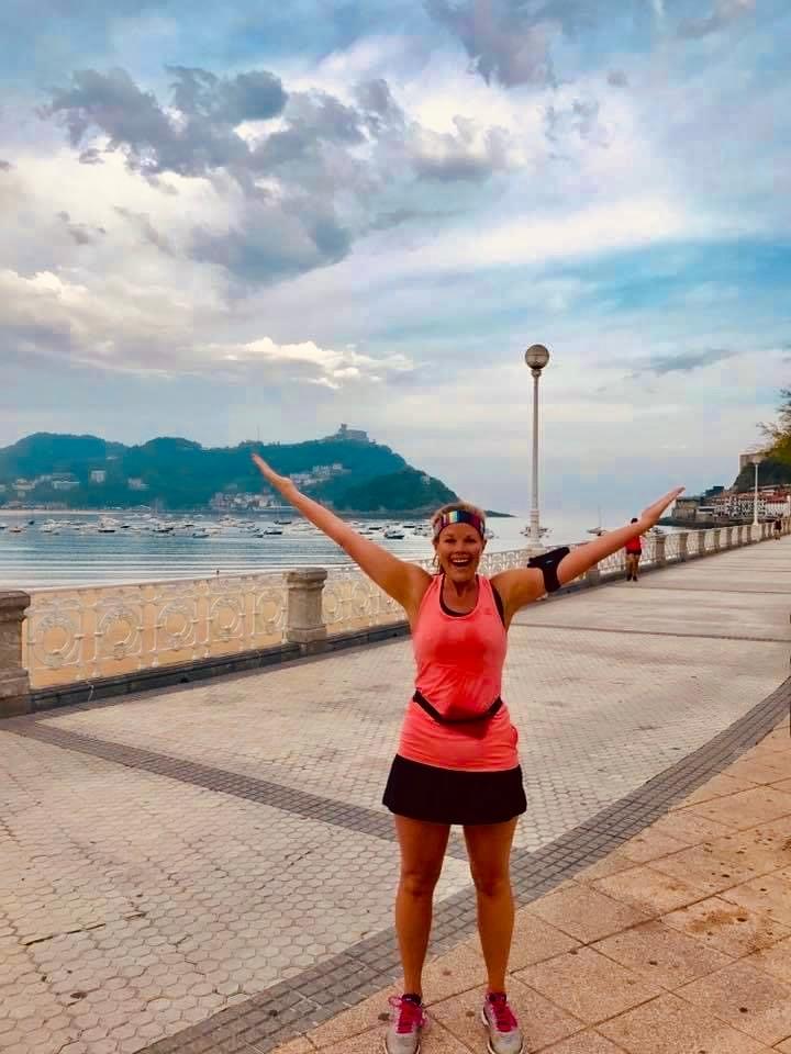 Robyn running in San Sebastian Spain Robyn running in San Sebastian Spain