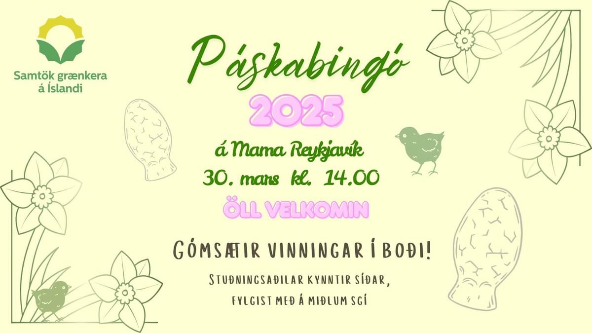 Smellið á myndina til að fara í facebook viðburð Páskabingósins!