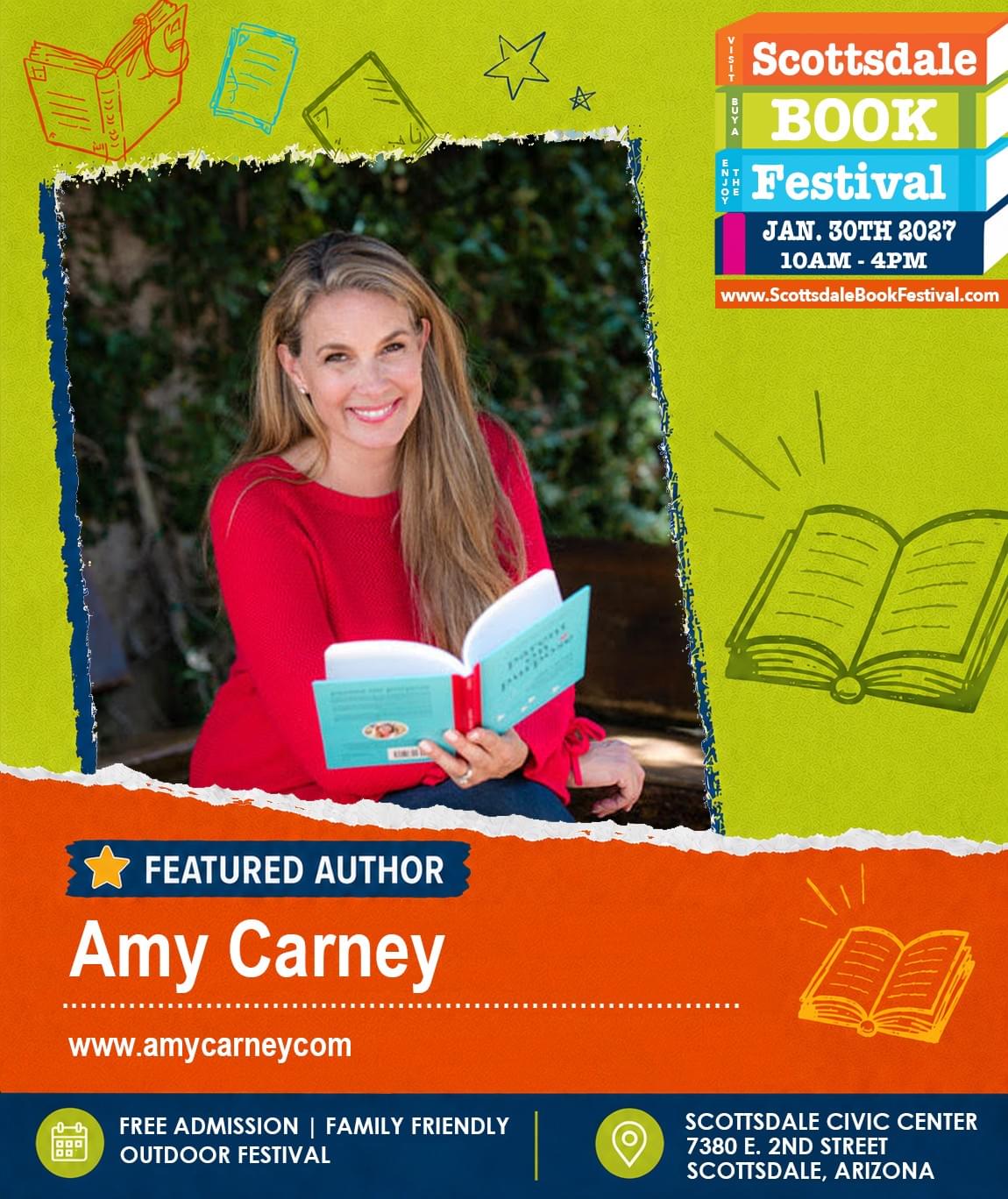 Amy Carney, featured parenting author appearing at Scottsdale Book Festival 2027 in Scottsdale, Arizona. Amy Carney, featured parenting author appearing at Scottsdale Book Festival 2027 in Scottsdale, Arizona.
