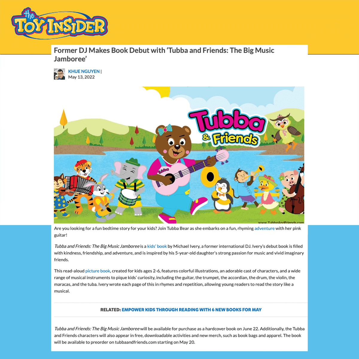 Michael Ivery featured in The Toy Insider with Tubba And Friends Michael Ivery featured in The Toy Insider with Tubba And Friends