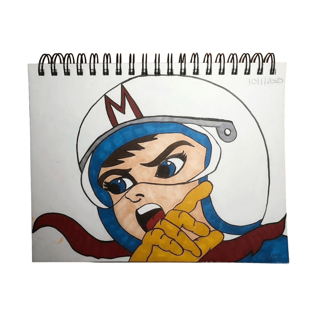 Speed Racer hand-drawn cartoon artwork by Michael Ivery from the 365 Cartoon Project Speed Racer hand-drawn cartoon artwork by Michael Ivery from the 365 Cartoon Project