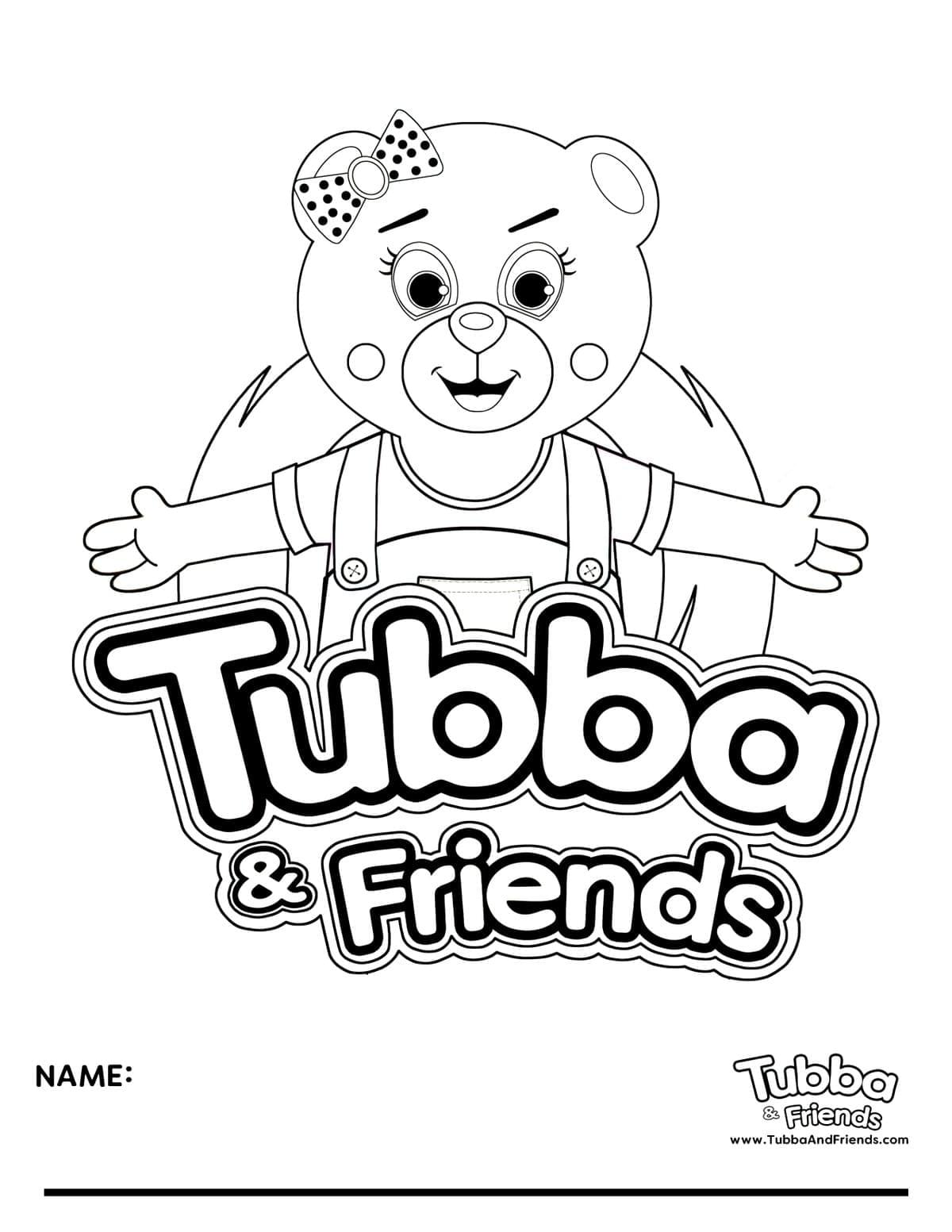 Tubba and Friends logo coloring page for kids Tubba and Friends logo coloring page for kids