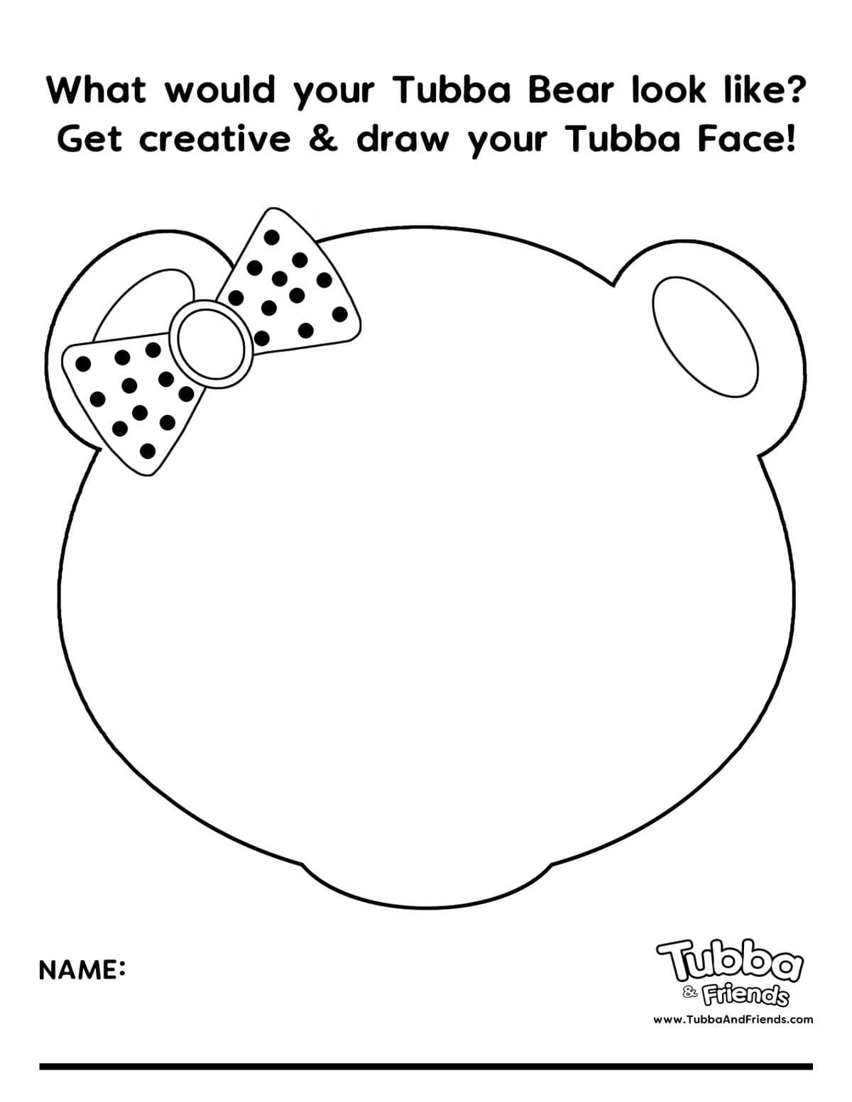 Blank Tubba Bear face for kids to create and design their own character Blank Tubba Bear face for kids to create and design their own character