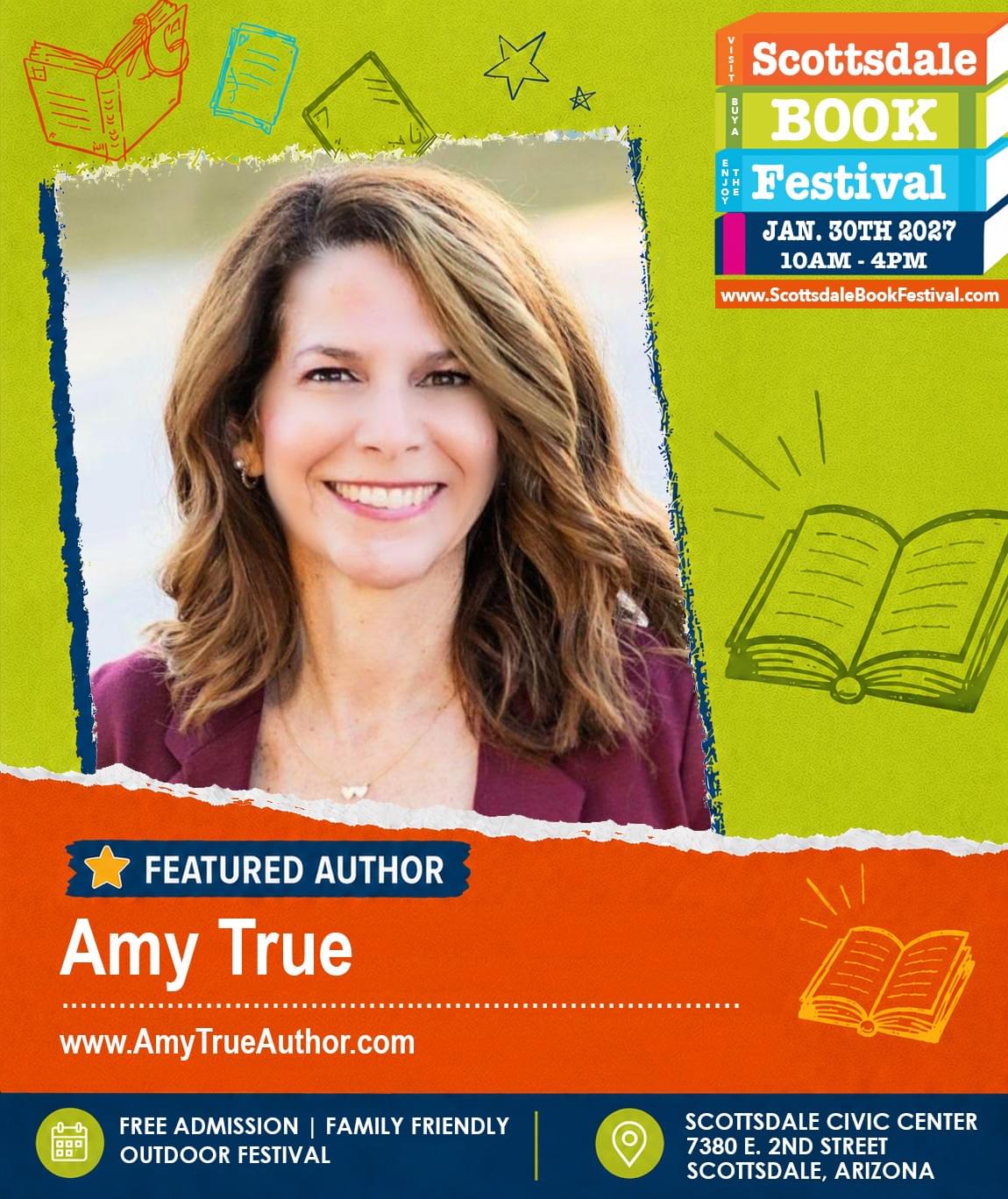 Author Panelist Amy True appearing at the Scottsdale Book Festival 2027. Author Panelist Amy True appearing at the Scottsdale Book Festival 2027.