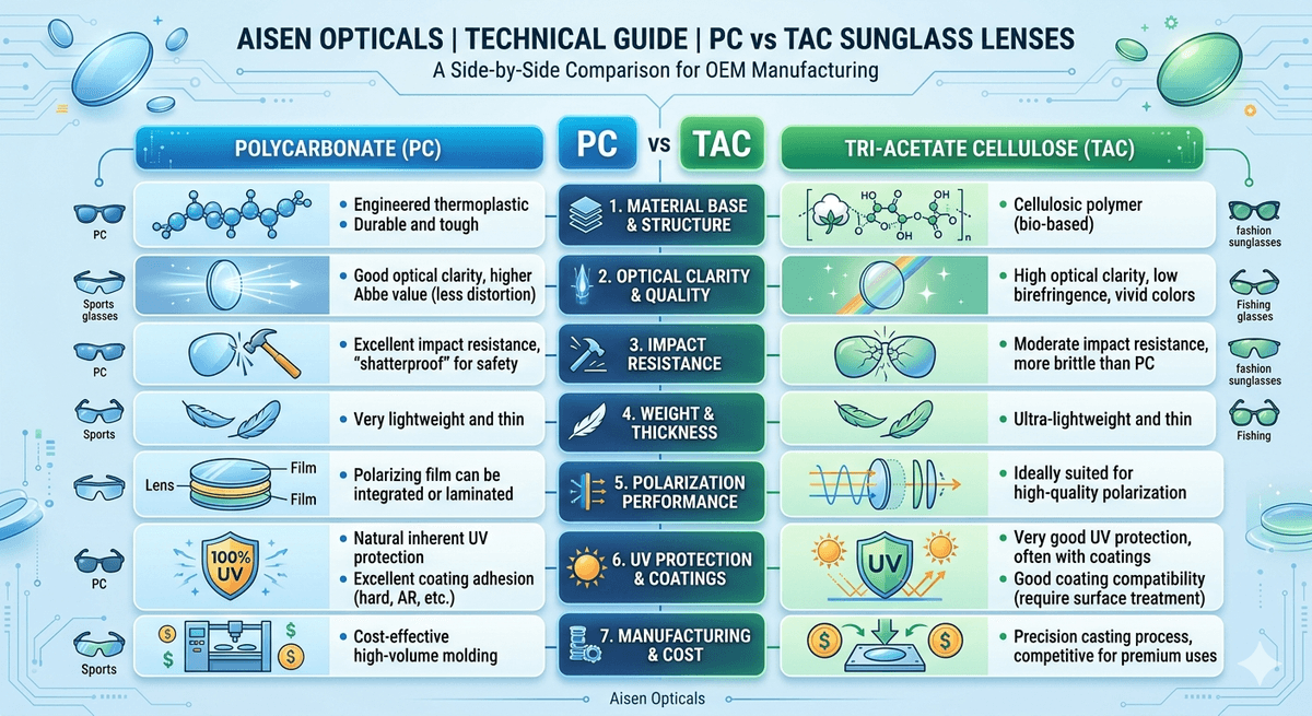 Understanding pc lens meaning through comparing PC and TAC sunglasses. Understanding pc lens meaning through comparing PC and TAC sunglasses.