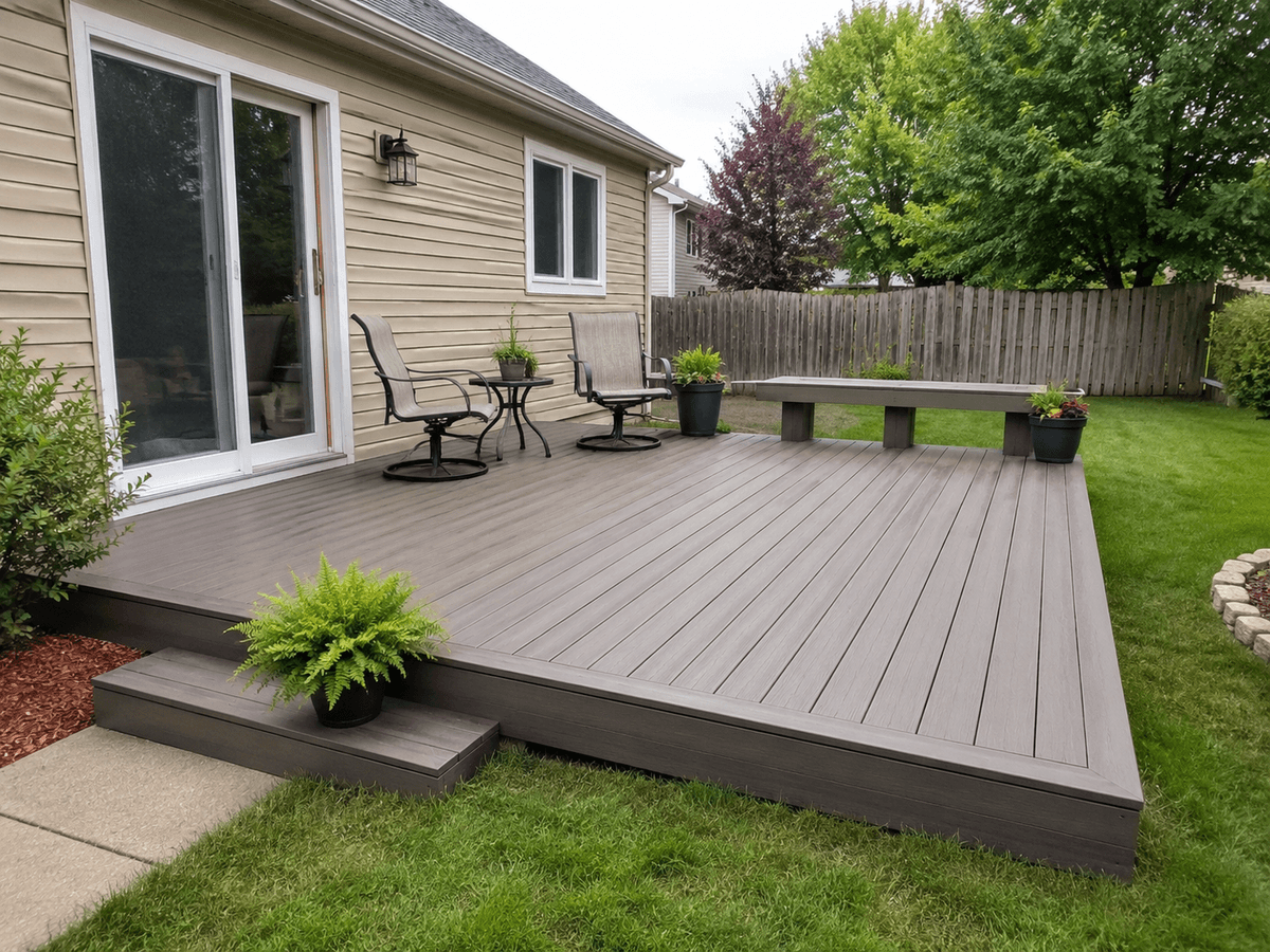 Simple deck layout designed to reduce waste and cost Simple deck layout designed to reduce waste and cost