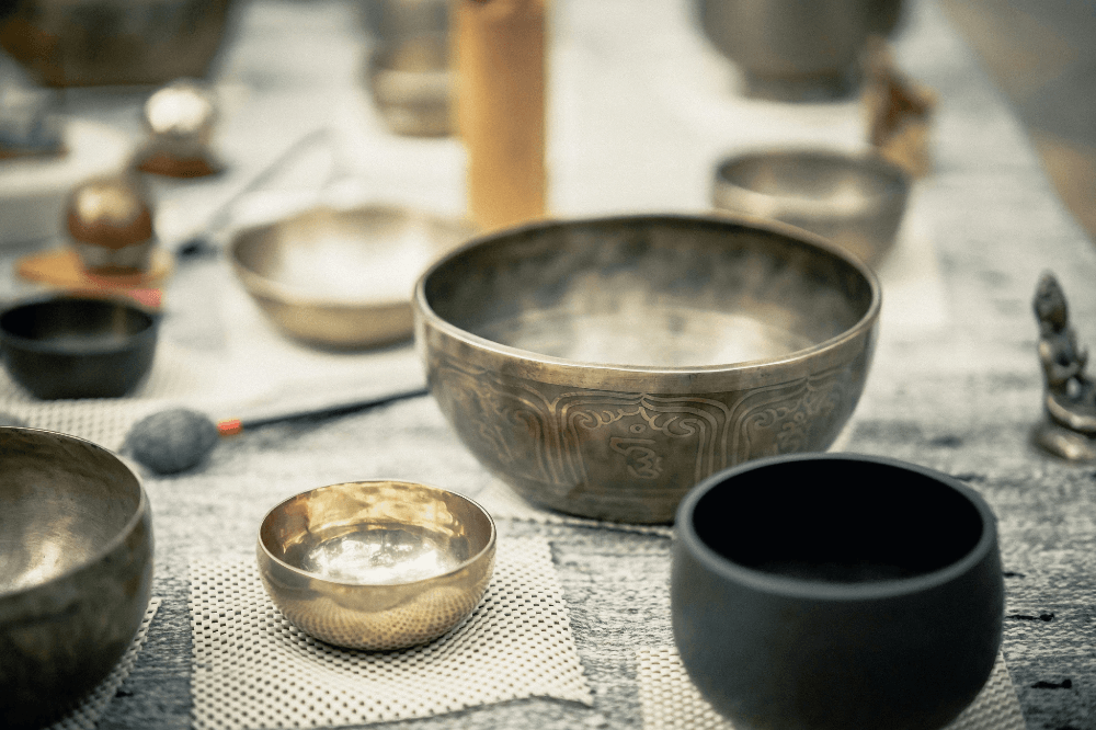Tibetan bowls enhancing meditation experience Tibetan bowls enhancing meditation experience