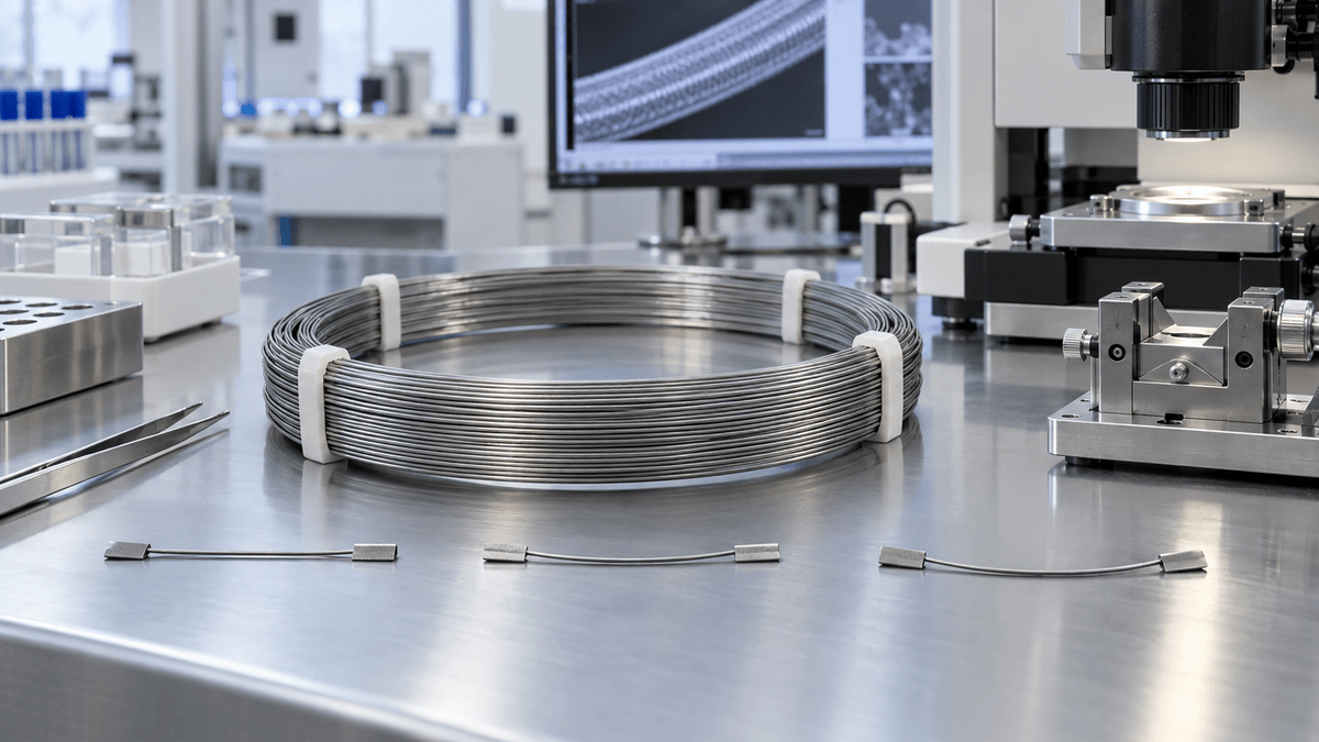Medical nitinol wire coil with traceable samples and inspection records Medical nitinol wire coil with traceable samples and inspection records