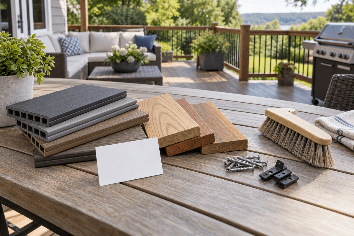 Composite and wood deck samples compared for long-term ownership Composite and wood deck samples compared for long-term ownership