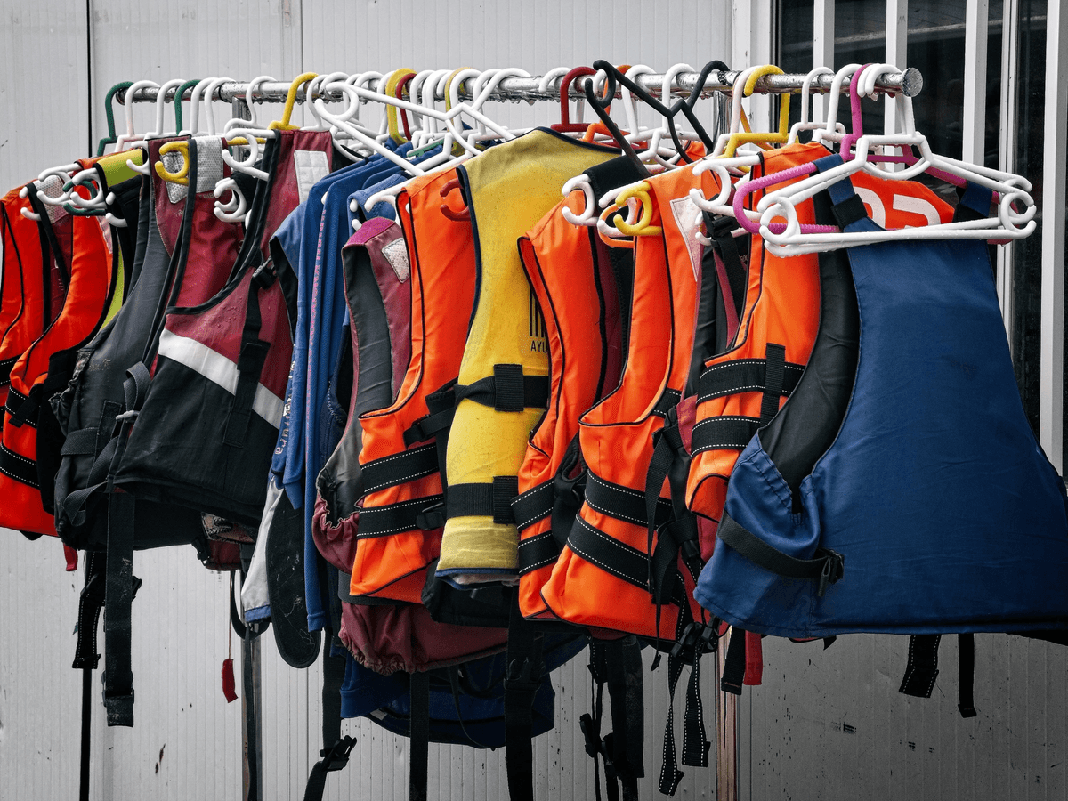 Life Jacket Inspection showing proper sizing accuracy Life Jacket Inspection showing proper sizing accuracy