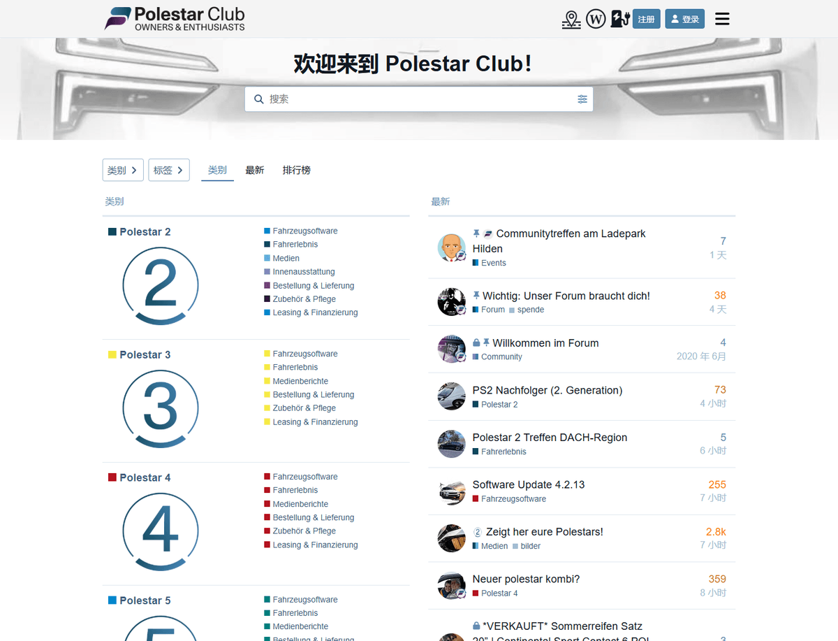 Polestar Club forum homepage with vehicle-model and electric-mobility discussion categories. Polestar Club forum homepage with vehicle-model and electric-mobility discussion categories.