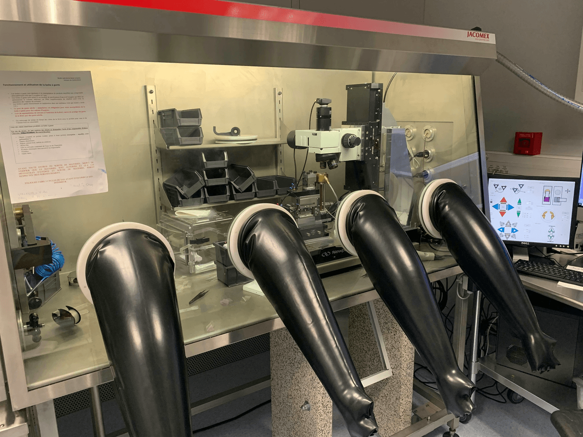 Impact testing machine testing metal specimens. Impact testing machine testing metal specimens.