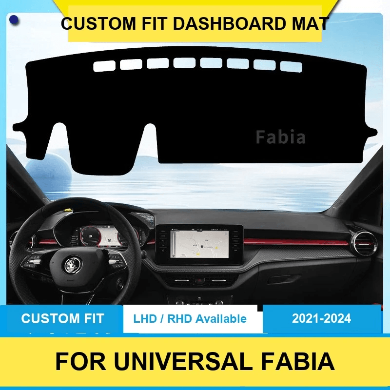 Anti-slip dashboard mat shown with shaped cutouts Anti-slip dashboard mat shown with shaped cutouts