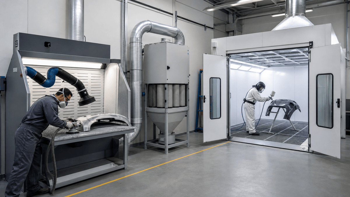 separate sanding dust collector and spray paint booth exhaust systems separate sanding dust collector and spray paint booth exhaust systems