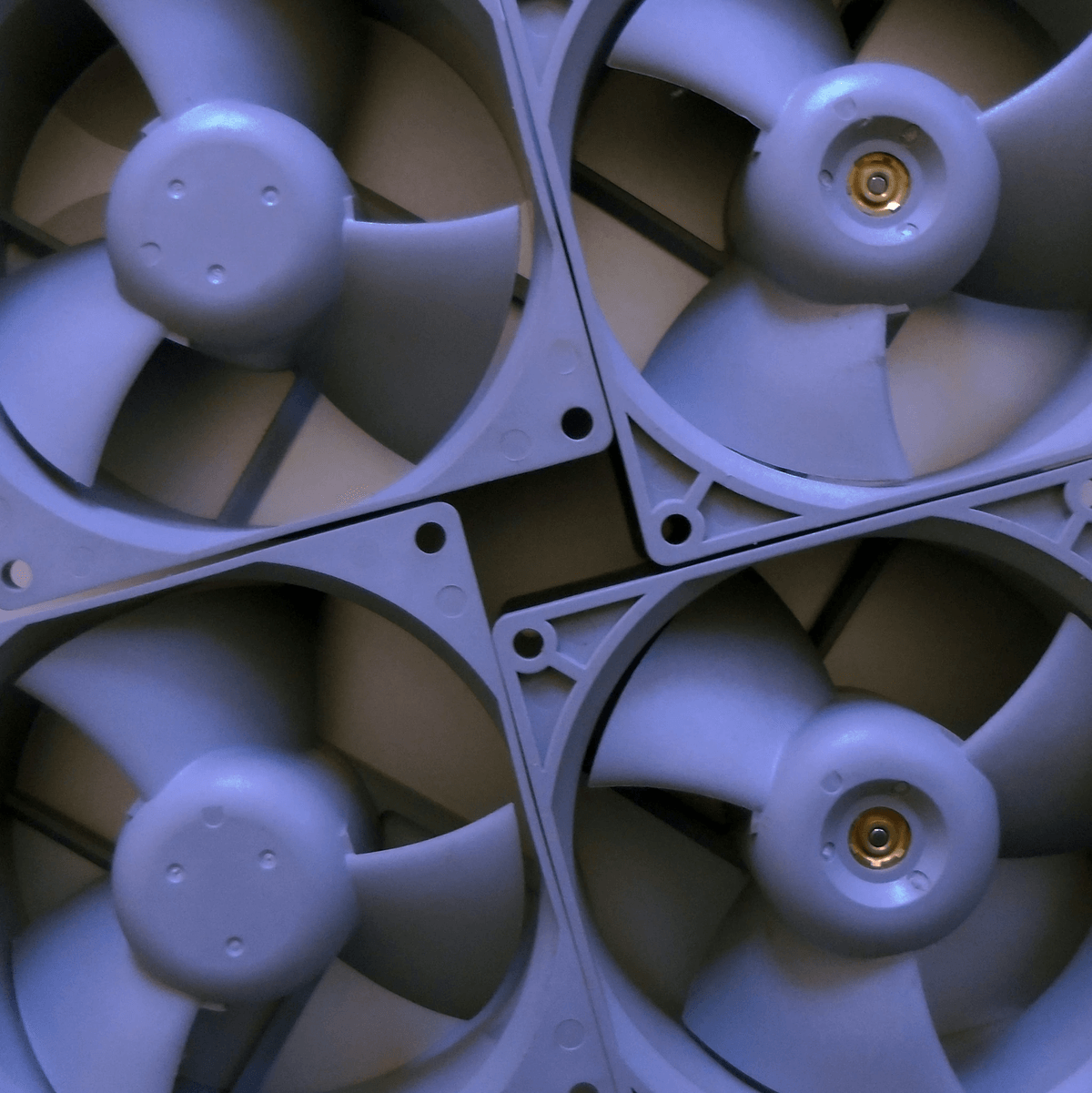Electric Fan Inspection setup showing tools and axial electric fan components Electric Fan Inspection setup showing tools and axial electric fan components