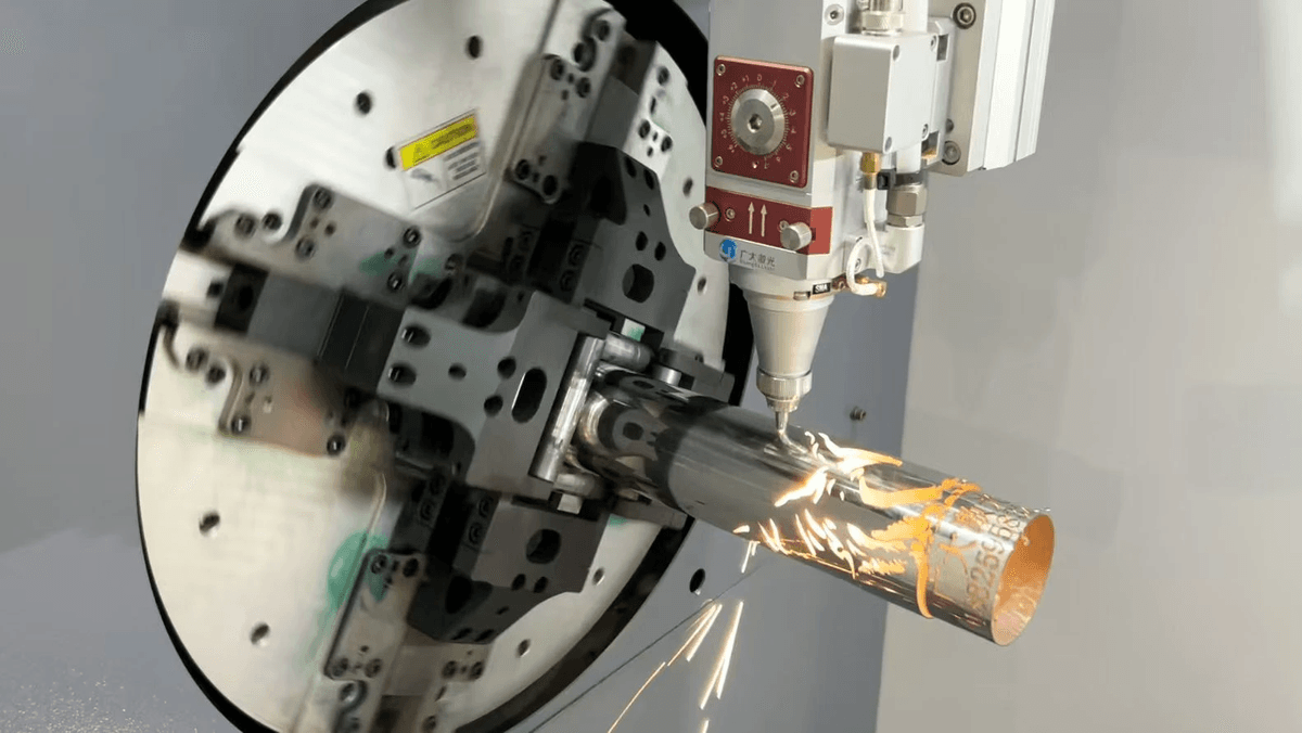 tube laser machine performing precise cuts on metal tubes tube laser machine performing precise cuts on metal tubes
