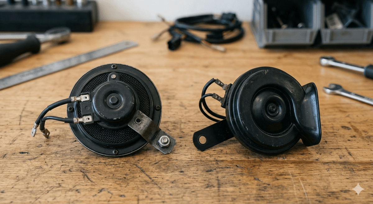 Disc horn and snail horn comparison for 12V cars Disc horn and snail horn comparison for 12V cars