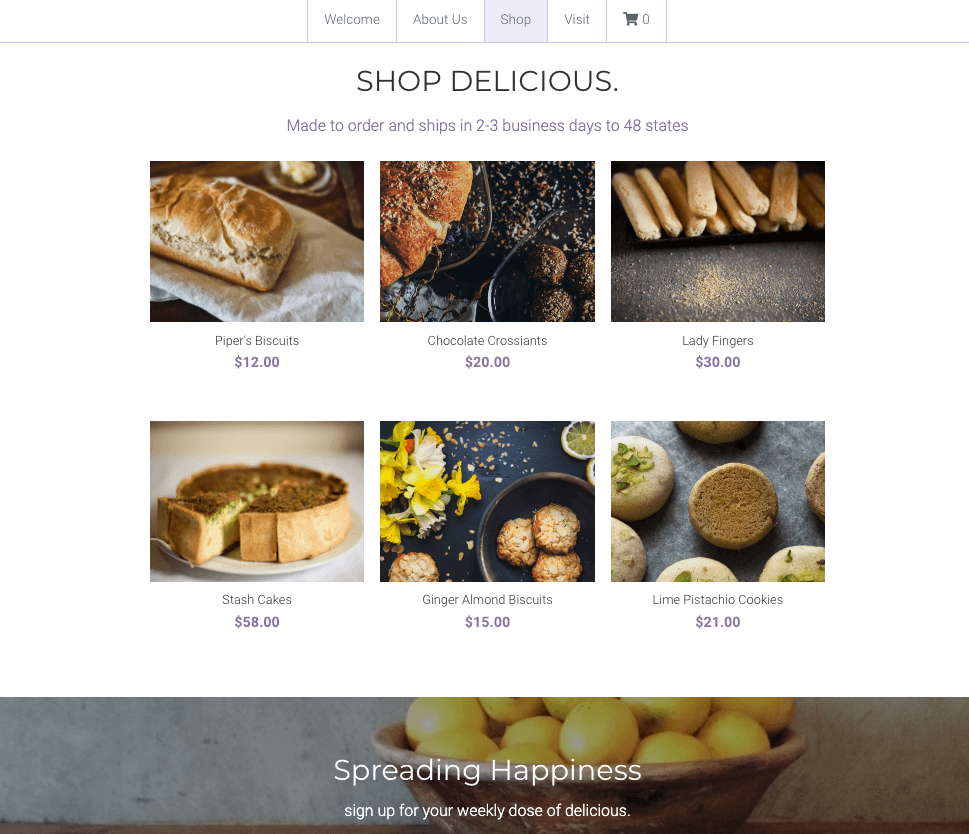 Minimal business website template showing a clear path through an offer Minimal business website template showing a clear path through an offer