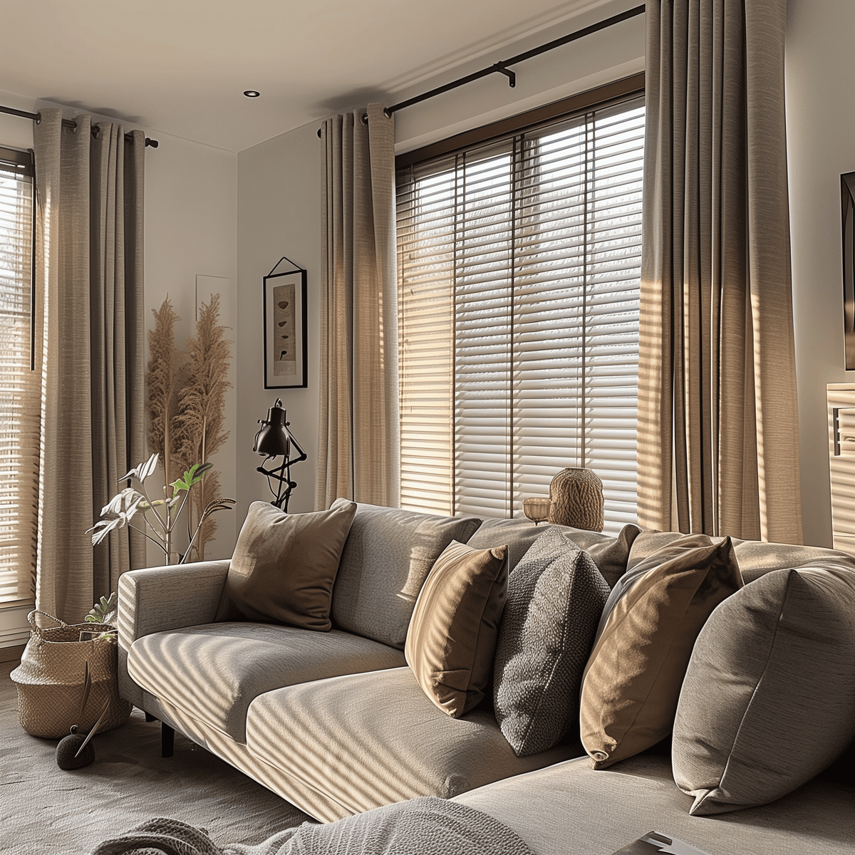 Cozy bedroom with thermal blackout curtains Cozy bedroom with thermal blackout curtains