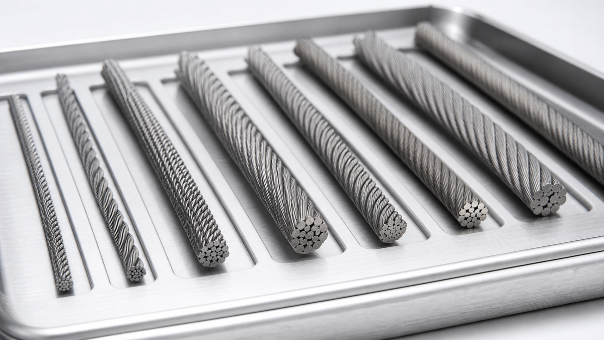 Nitinol cable strand construction comparison Nitinol cable strand construction comparison