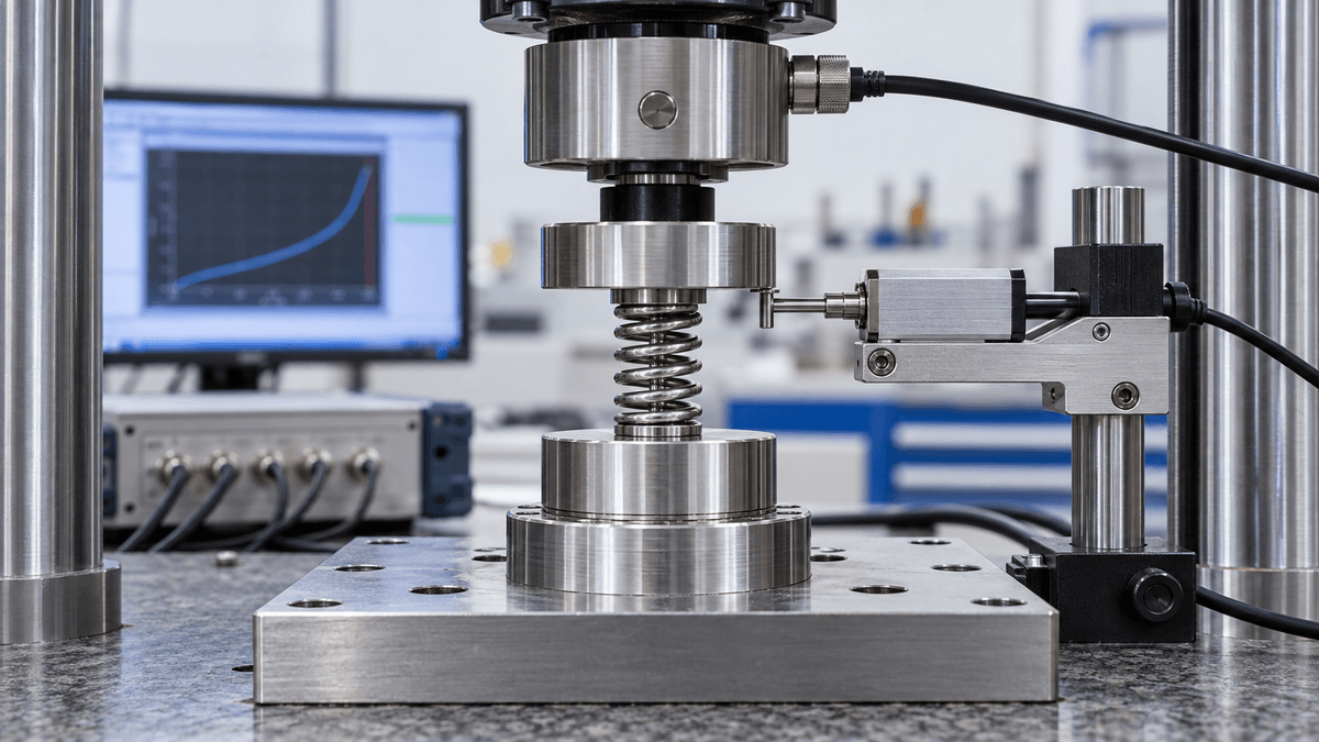 Installed preload test for a NiTi coil spring Installed preload test for a NiTi coil spring
