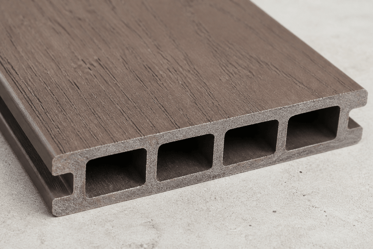 Wood plastic composite samples for decking and cladding Wood plastic composite samples for decking and cladding