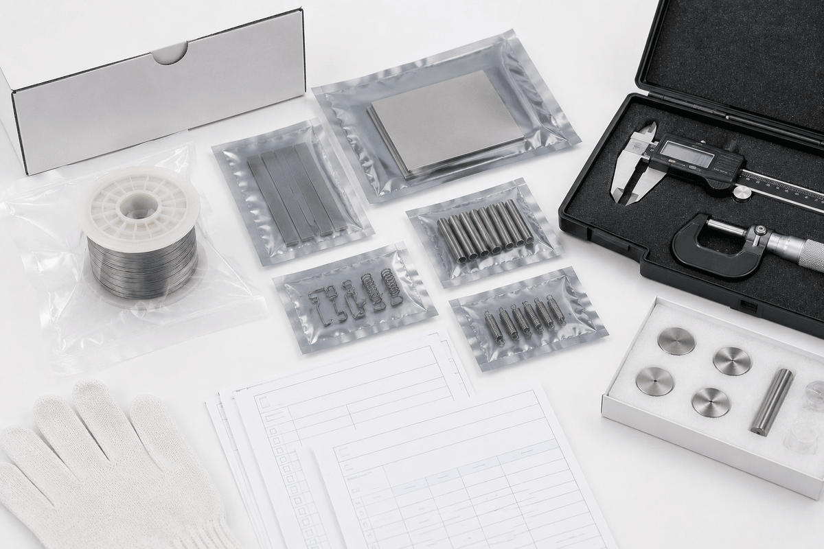 Nitinol documentation and quality package for OEM sourcing Nitinol documentation and quality package for OEM sourcing