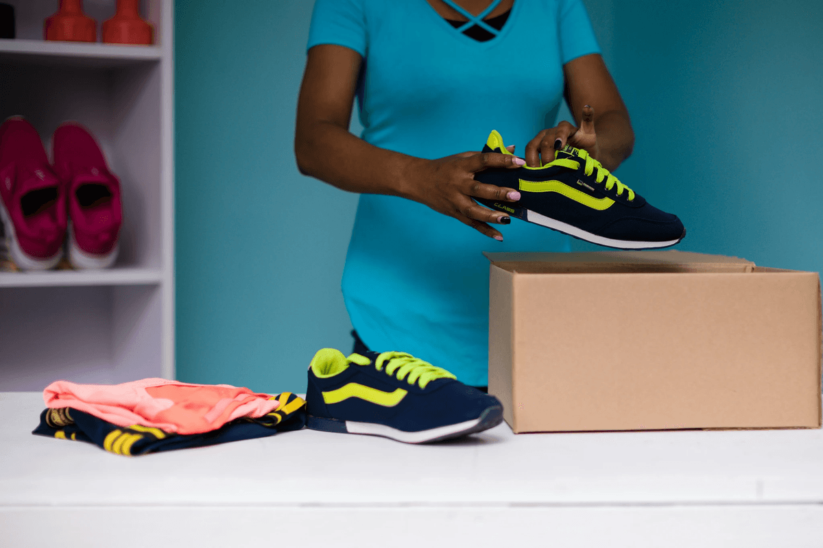 Sneaker Inspection showing detailed examination process Sneaker Inspection showing detailed examination process