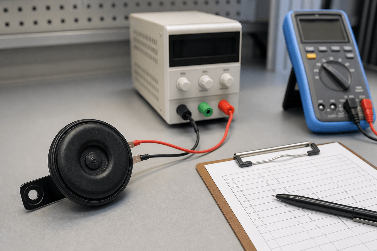 Low current 12V car horn current draw test Low current 12V car horn current draw test