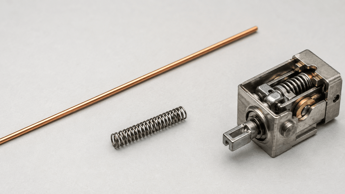 Copper NiTi wire and spring actuator material forms Copper NiTi wire and spring actuator material forms