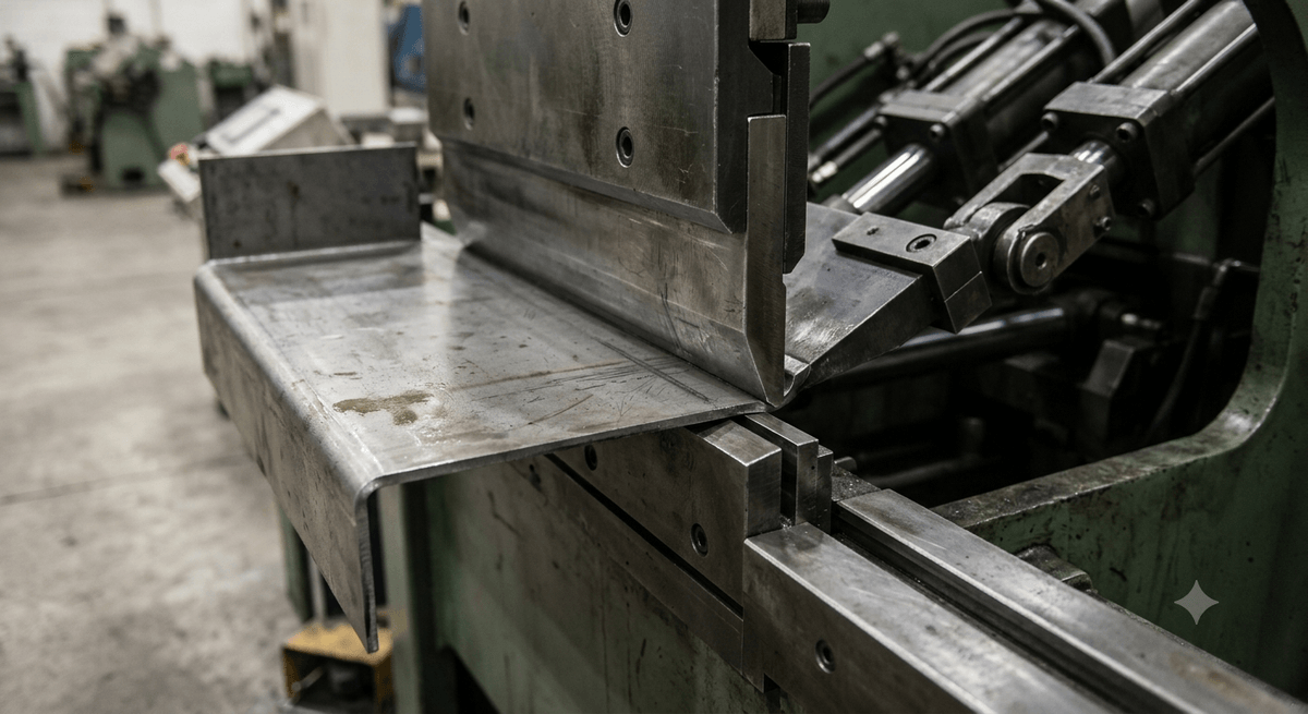 Double folding machine producing roofing sheet metal profiles Double folding machine producing roofing sheet metal profiles