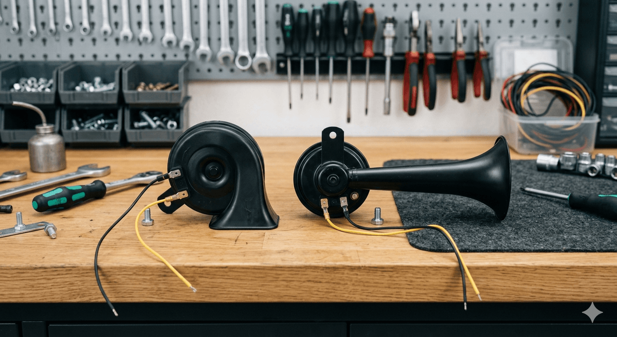 Snail horn and trumpet horn comparison for automotive buyers Snail horn and trumpet horn comparison for automotive buyers
