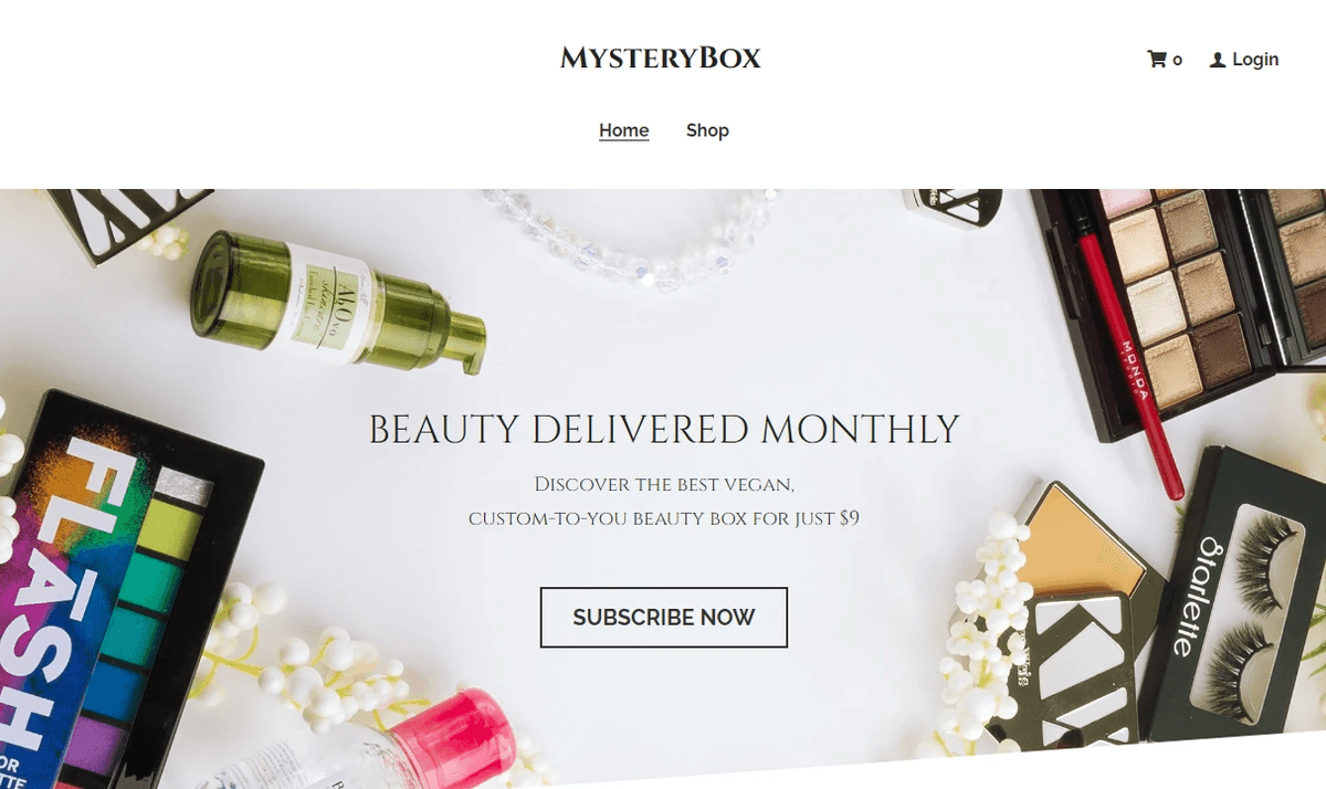 Innovative membership landing page design showcasing mystery box concept. Innovative membership landing page design showcasing mystery box concept.