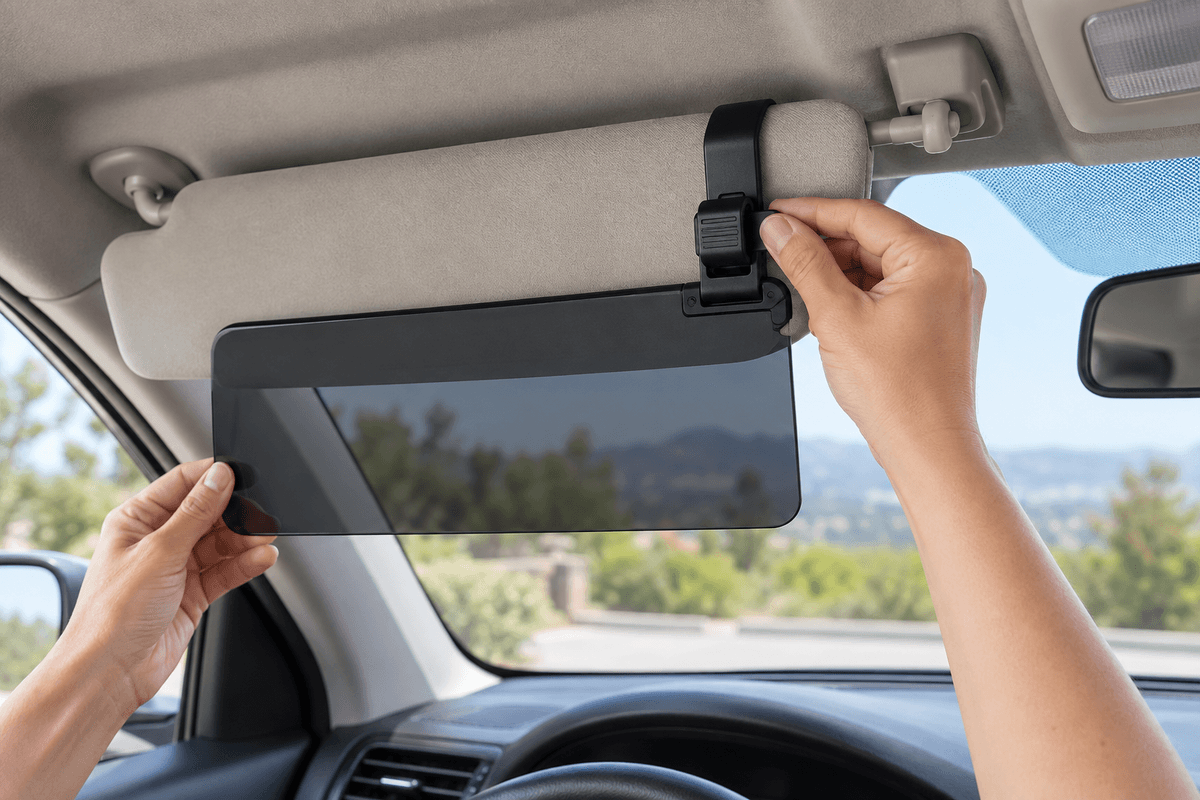 Premium day and night anti glare car sun visor product image from CarGearDirect Premium day and night anti glare car sun visor product image from CarGearDirect