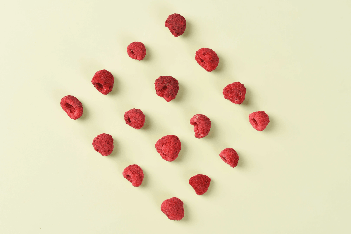 Delicious freeze dried raspberry snack and powder Delicious freeze dried raspberry snack and powder