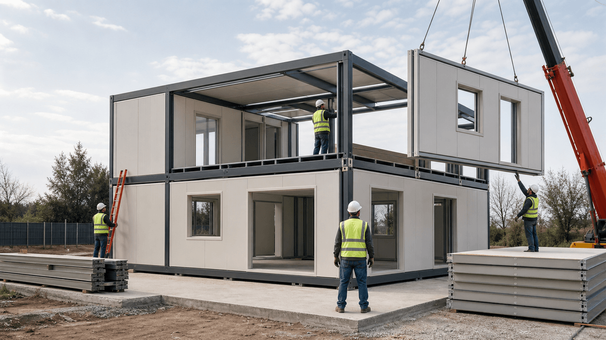 Casa contenedor desmontable ensamblada en obra Casa contenedor desmontable ensamblada en obra