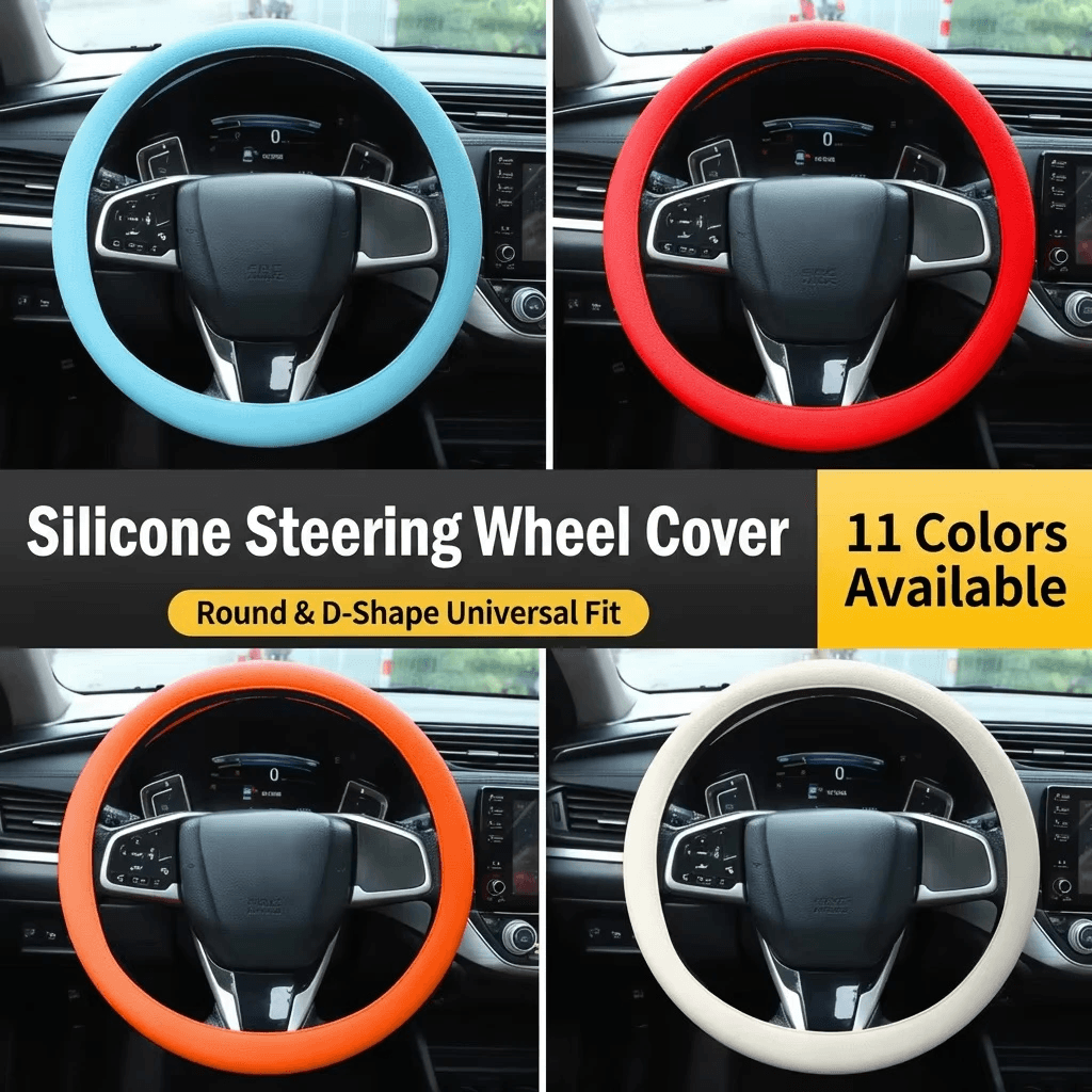Universal silicone steering wheel cover product image Universal silicone steering wheel cover product image