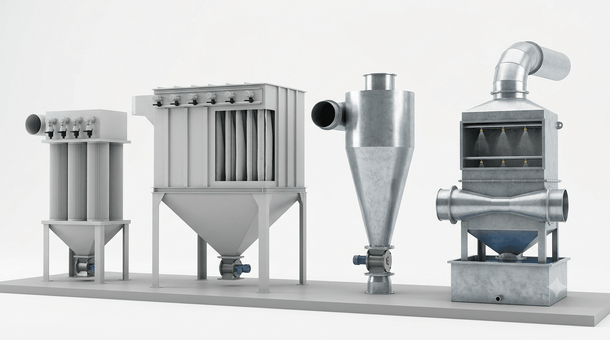 Maintenance access around an industrial dust collector system Maintenance access around an industrial dust collector system