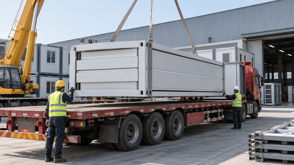 Casa contenedor expandible plegada para transporte Casa contenedor expandible plegada para transporte