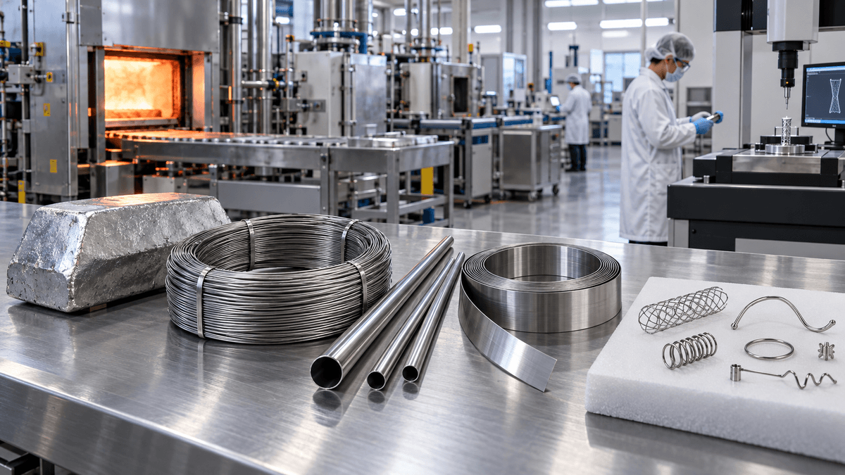 Nitinol company process chain audit from raw material to finished components Nitinol company process chain audit from raw material to finished components