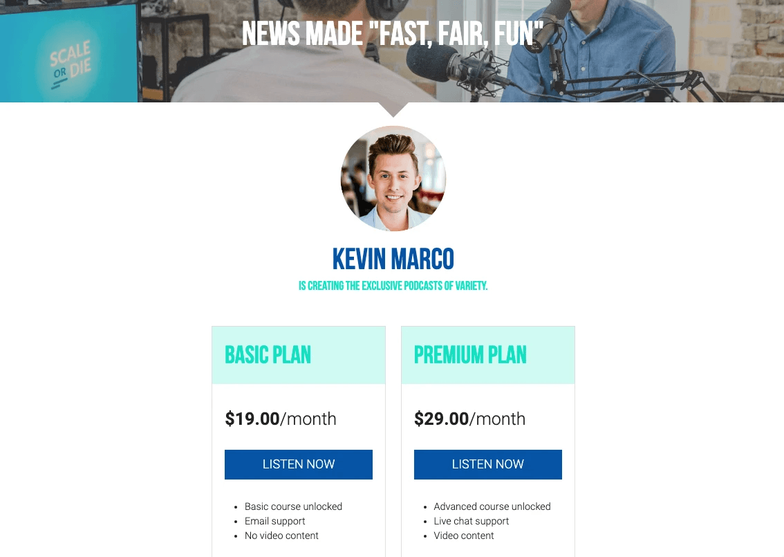 membership landing page design featuring engaging podcast setup membership landing page design featuring engaging podcast setup